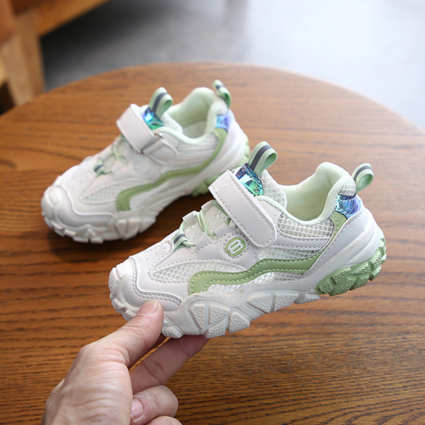 Детски маратонки с лепенка и мрежа за момичета