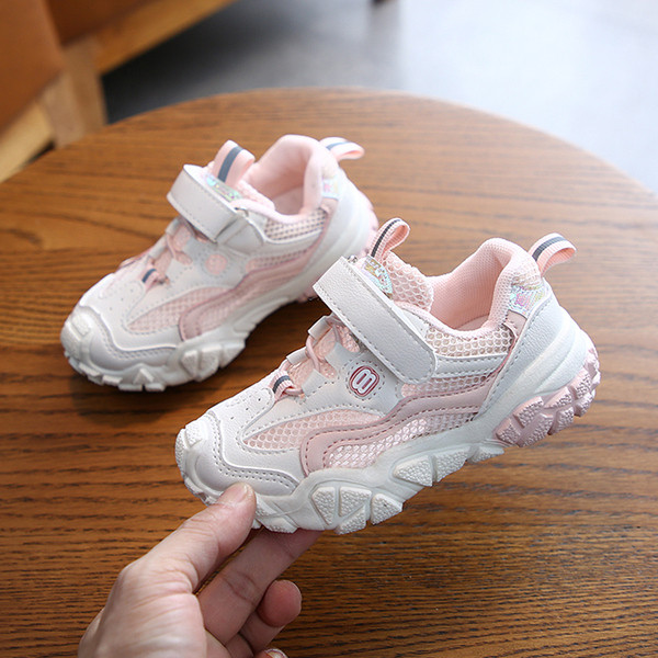 Детски маратонки с лепенка и мрежа за момичета