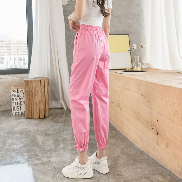 Дамски панталон с ластична талия и връзки в няколко цвята