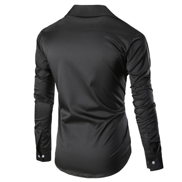 Модерна мъжка риза със странично закопчаване и джоб