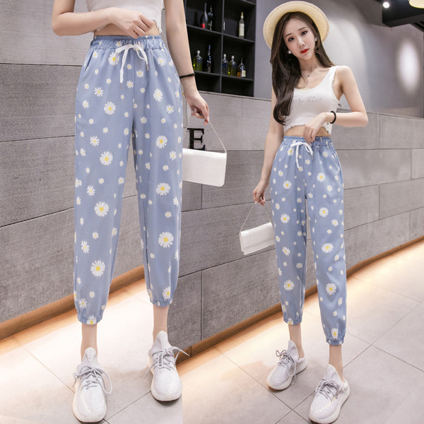 Ženske hlače s elastičnim strukom i vezicama