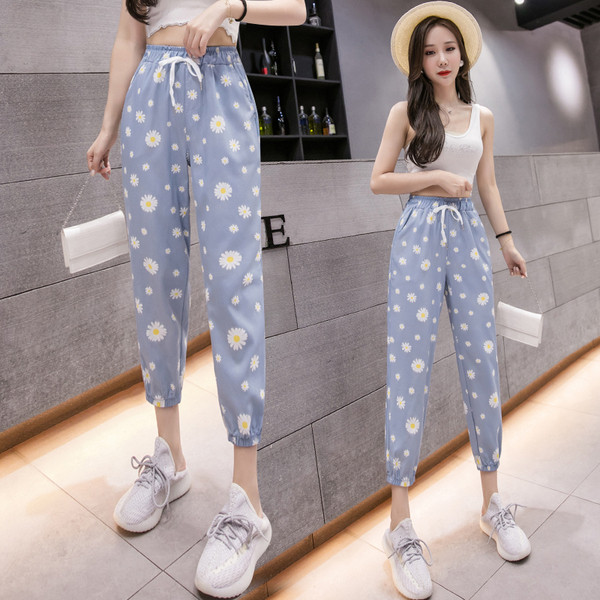 Ženske hlače s elastičnim strukom i vezicama