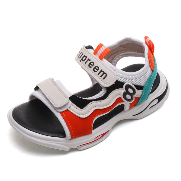 Ежедневни детски сандали за момчета с надписи и лепенки 