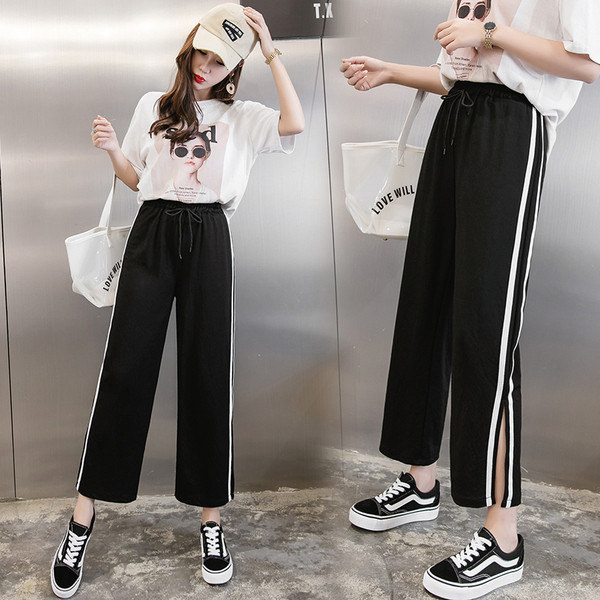 Ženske ležerne hlače s rubovima i elastičnim strukom