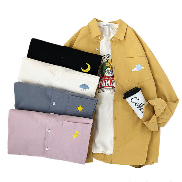 Мъжка ежедневна риза с джоб и бродерия