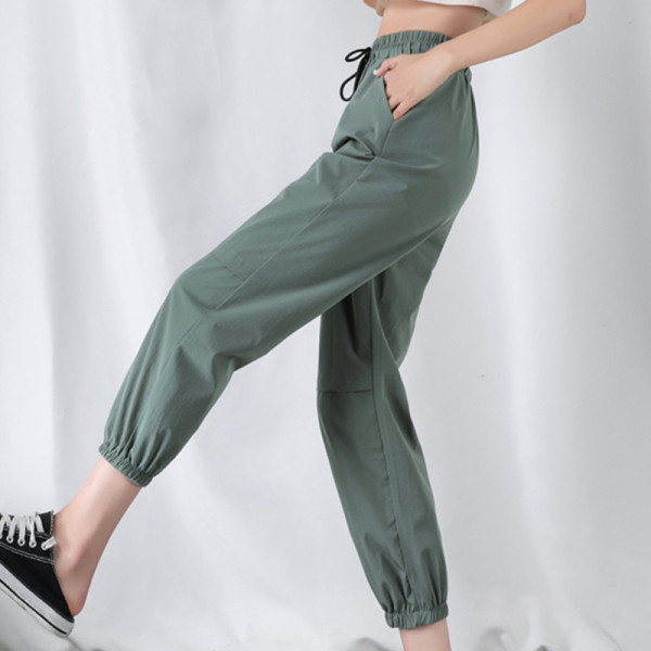 Novi model dugih ženskih hlača sa elastikom u struku i vezicama