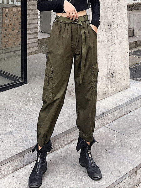 Дамски ежедневен панталон с колан и висок талия в няколко цвята