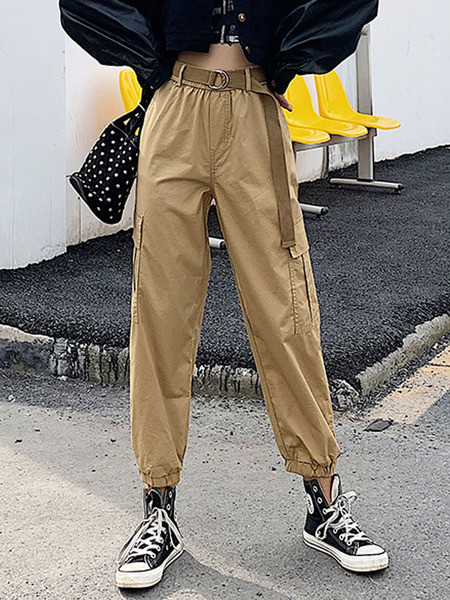 Дамски ежедневен панталон с колан и висок талия в няколко цвята