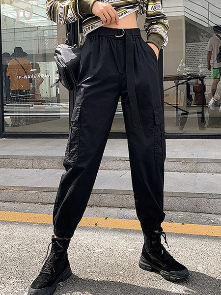 Дамски ежедневен панталон с колан и висок талия в няколко цвята