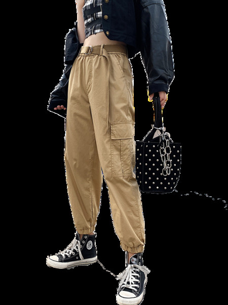 Дамски ежедневен панталон с колан и висок талия в няколко цвята