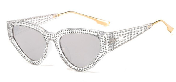 Дамски актуални слънчеви очила с декоративни камъни