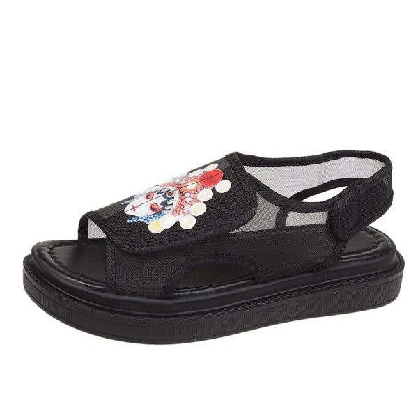 Дишащи дамски сандали с цветна апликация