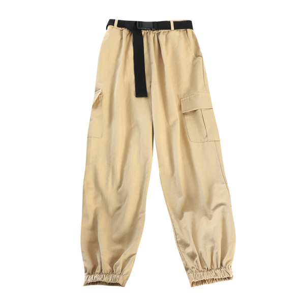 Ежедневни дамски панталони с джобове и колан 