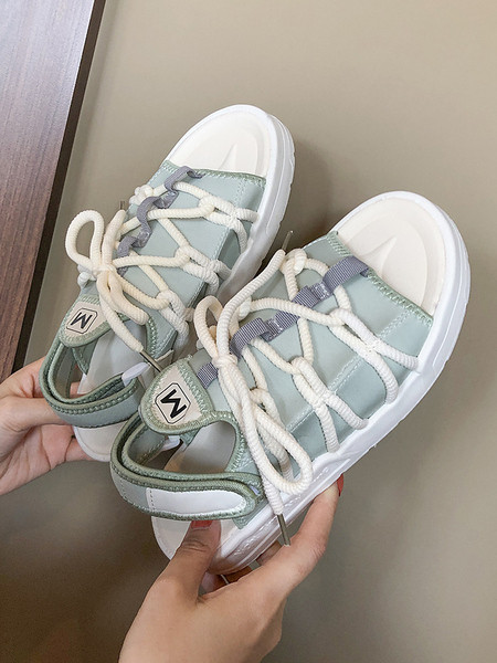 Ежедневни дамски сандали с връзки и велкро лепенки