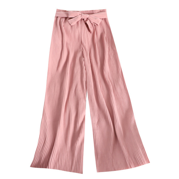 Плисирани дамски панталони с колан 