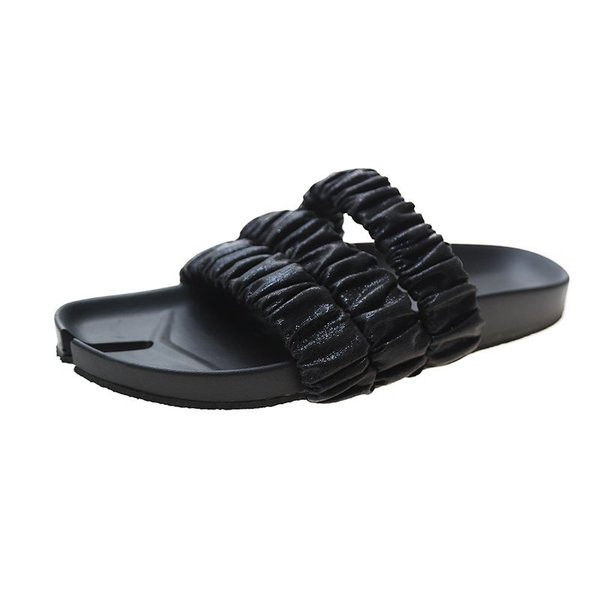 Нов модел черни дамски чехли с равна подметка