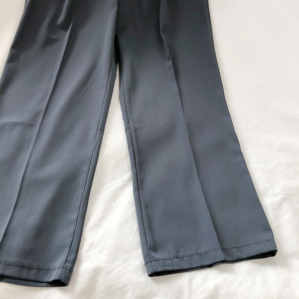 Широк дамски панталон с висока талия и колан 