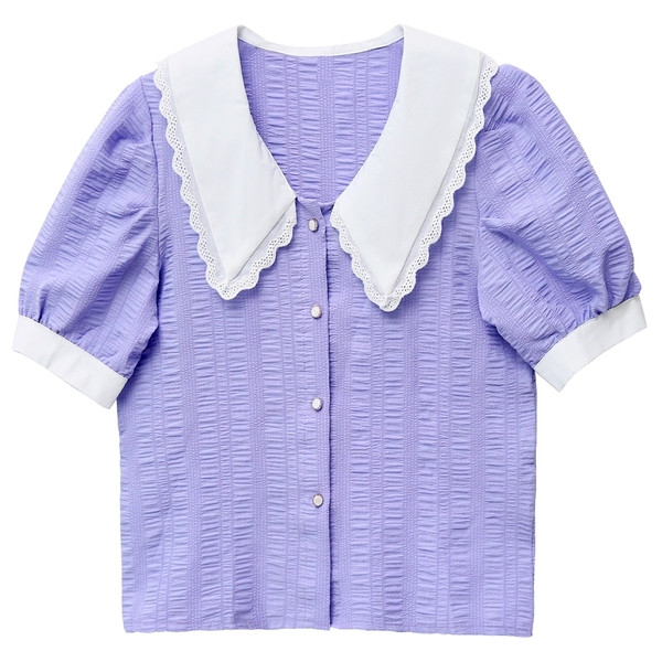 Дамска риза ретро стил с широки ръкави и V-образно деколте