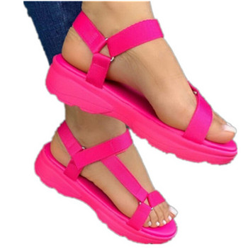 Модерни дамски сандали с висока подметка и велкро лепенки