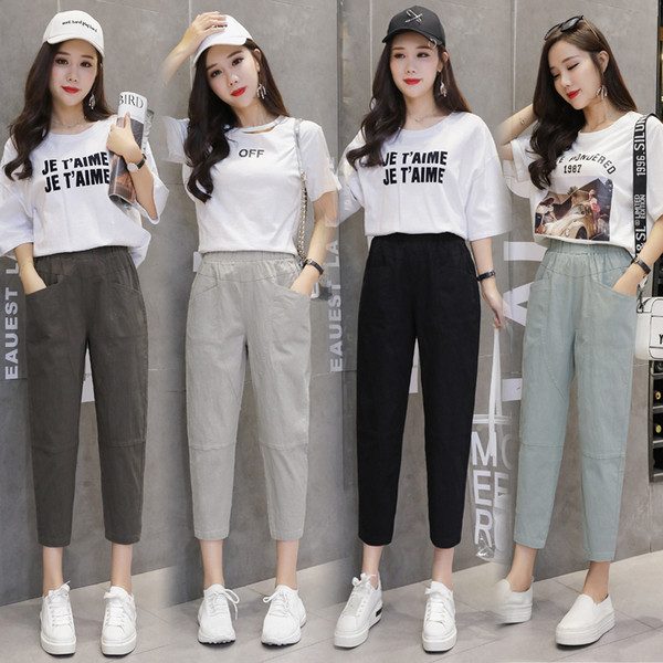 Ежедневни дамски панталони с висока талия - модел 7/8 