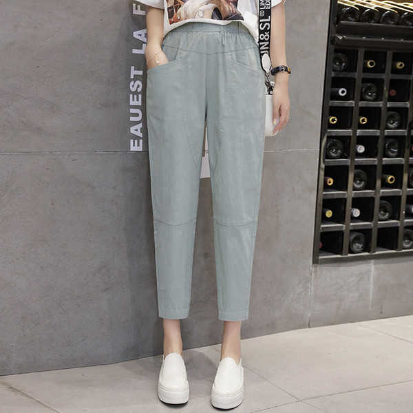 Ежедневни дамски панталони с висока талия - модел 7/8 