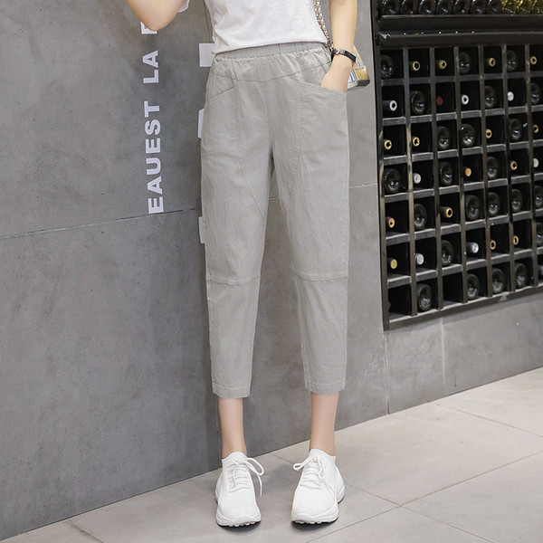 Ежедневни дамски панталони с висока талия - модел 7/8 