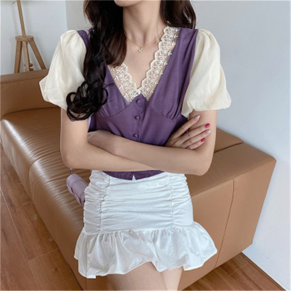 Ženska košulja u retro stilu sa čipkom i širokim rukavima