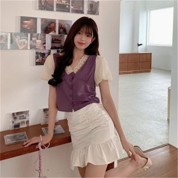 Ženska košulja u retro stilu sa čipkom i širokim rukavima