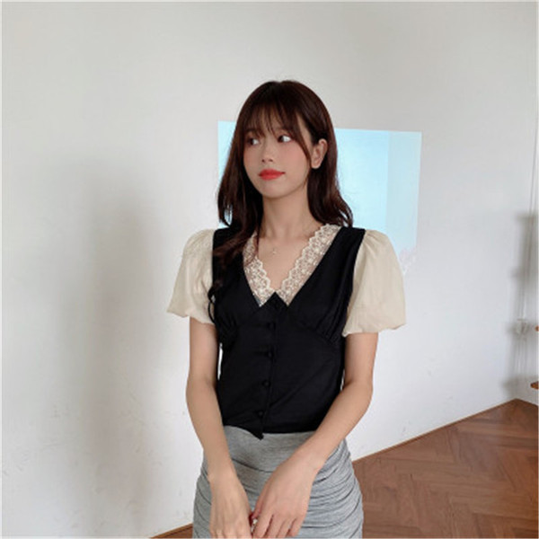 Ženska košulja u retro stilu sa čipkom i širokim rukavima