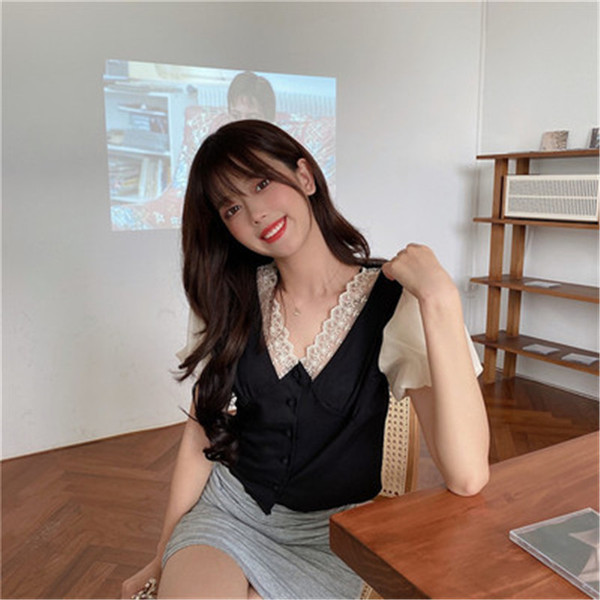 Ženska košulja u retro stilu sa čipkom i širokim rukavima