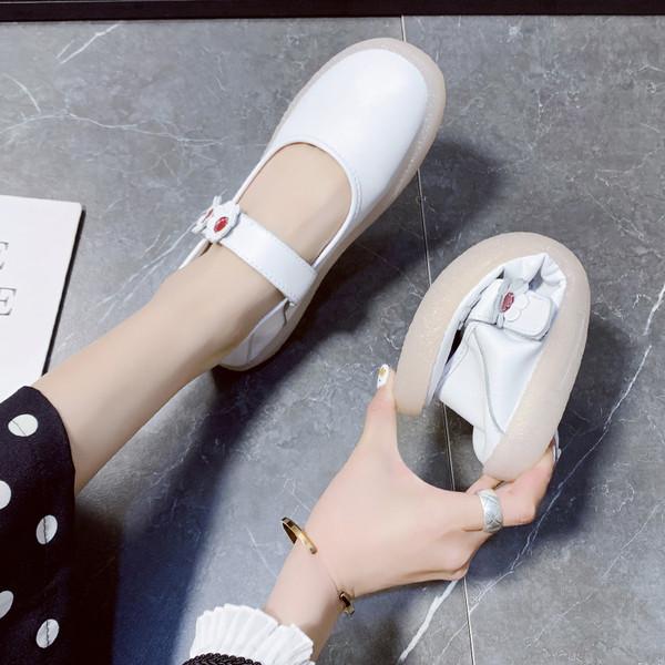 Ženske ležerne kožne cipele s remenom