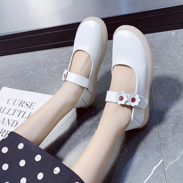 Ženske ležerne kožne cipele s remenom