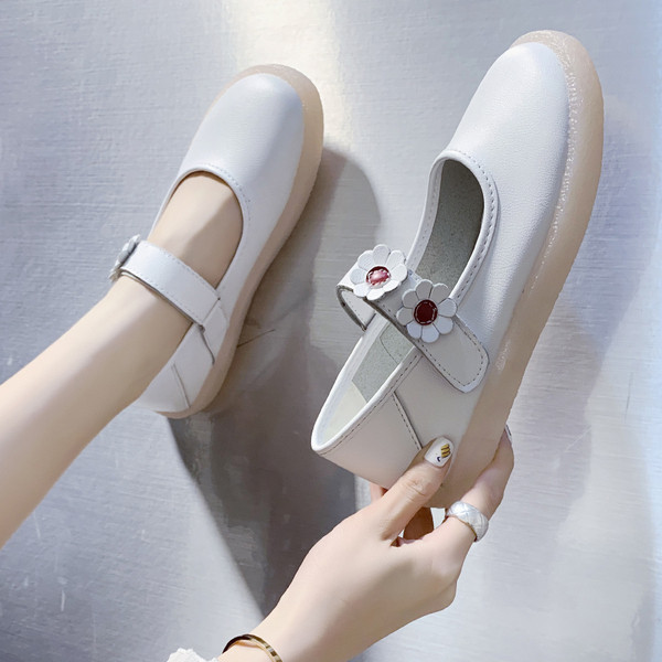 Ženske ležerne kožne cipele s remenom