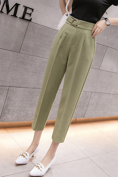 Ženske hlače s visokim strukom i remenom - model 9/10