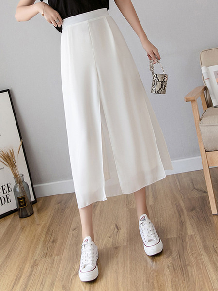 Ženske hlače od šifona s visokim strukom