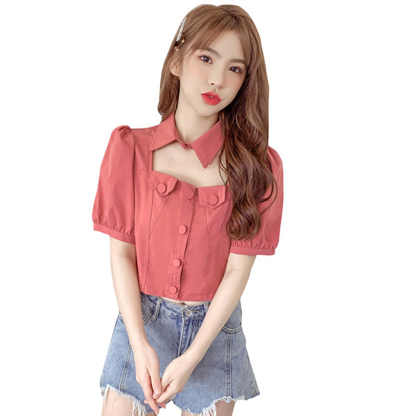 Új modell női ing klasszikus gallérral és széles ujjakkal