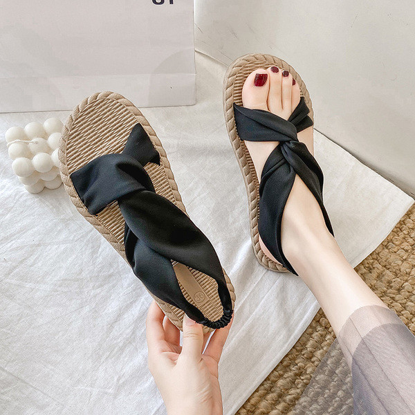 Női topikus textil szandál lapos talppal