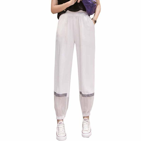 Ikdienas sieviešu bikses ar augstu vidukli un akmeņiem