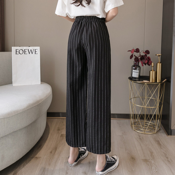 Ženske pamučne hlače s visokim strukom