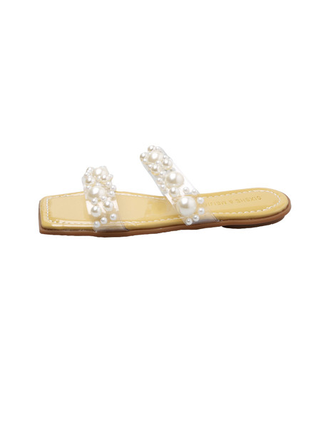 Modernas sieviešu čības ar silikona lencēm un pērlēm