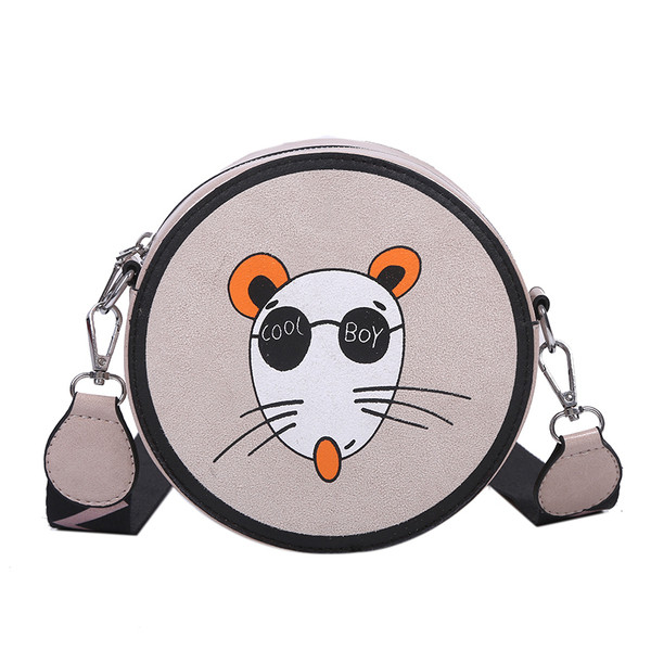 Női bőr táska kerek formájú hímzéssel