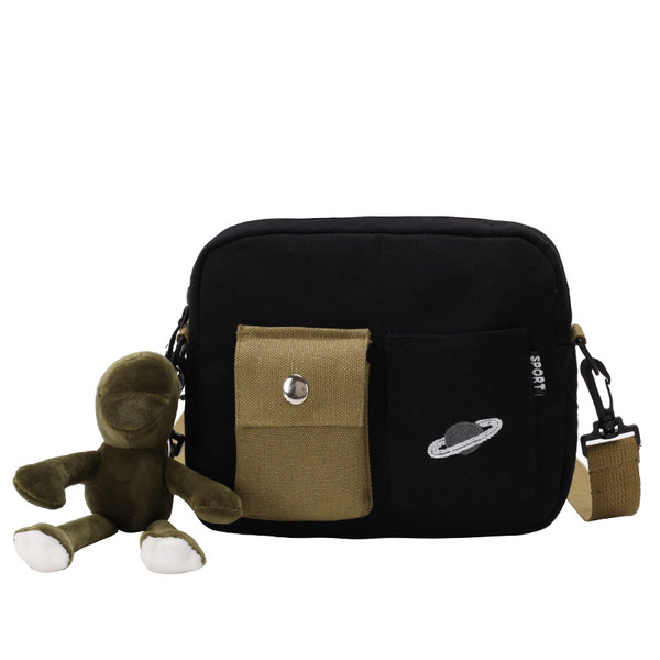 Mindennapi női szövettáska kis elülső zsebbel