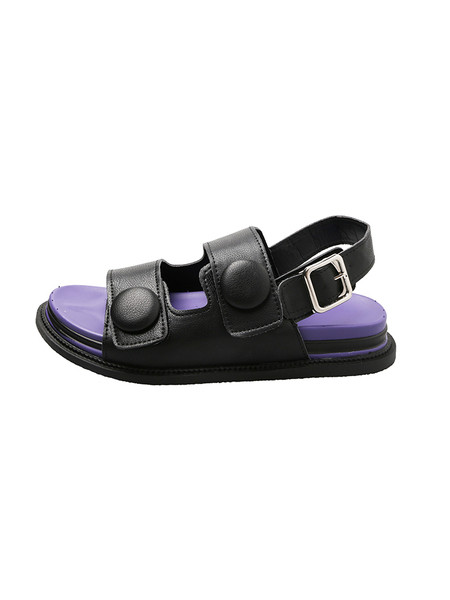 Ērtas sieviešu sandales no eko ādas ar krāsainu zoli