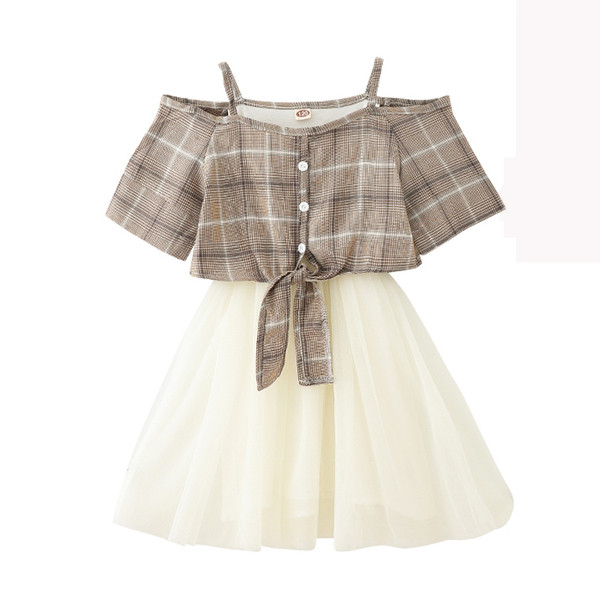 Gyerekruha kockás felsővel és tülllel