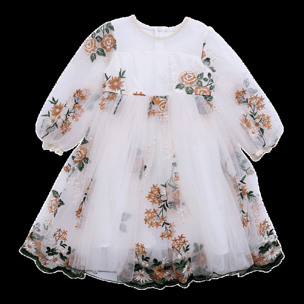 Gyerekruha hosszú ujjú, tüll és hímzés