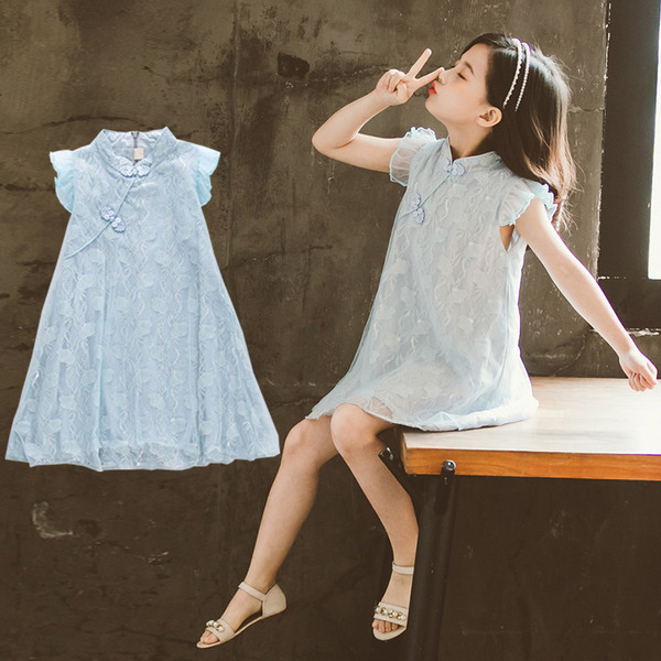 Gyermek nyári retro csipkeruha