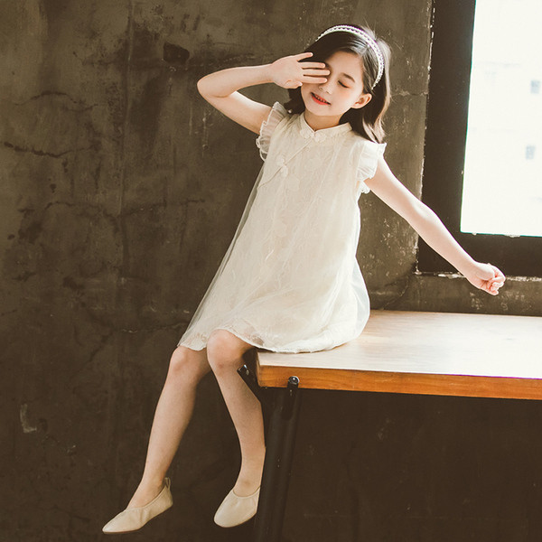 Gyermek nyári retro csipkeruha