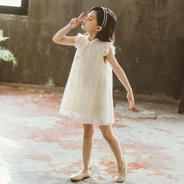 Gyermek nyári retro csipkeruha