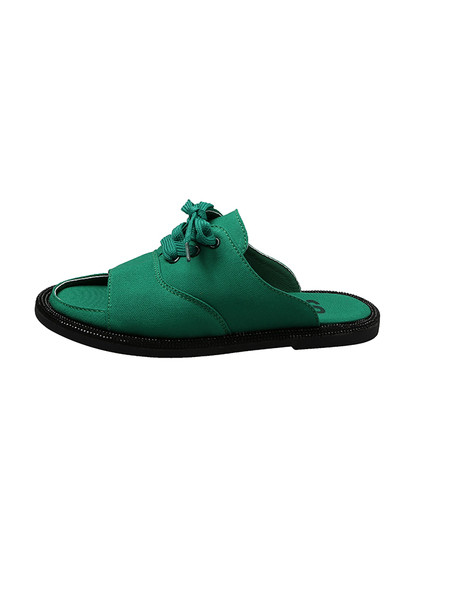 Sieviešu tekstila čības ar plakanu zoli un mežģīnēm