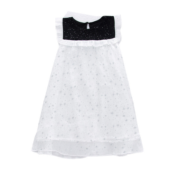 Izgriezta bērnu kleita ar tilla un spīdīgām daļiņām